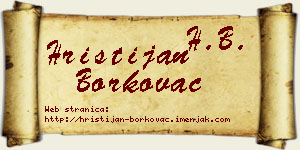 Hristijan Borkovac vizit kartica